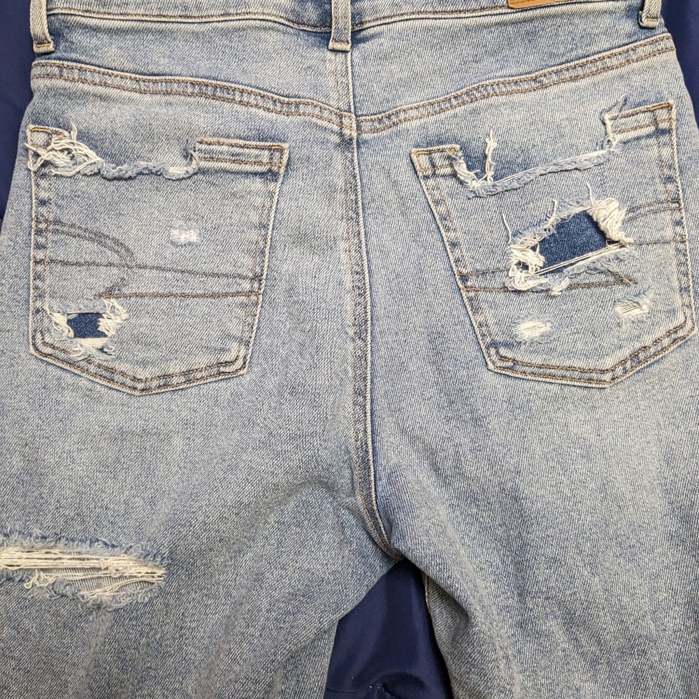American eagle mom jeans destroyed with back of thigh slit - Picture 7 of 16